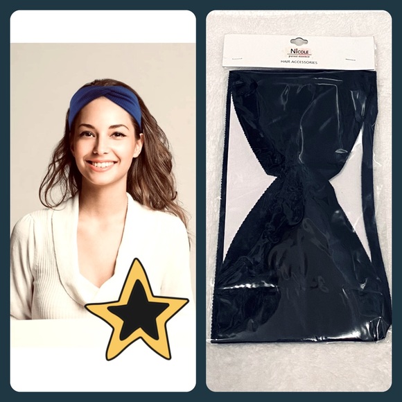 Queen Bee Boutique Accessories - 🆕NIP:Extra Wide Navy Velour Headband